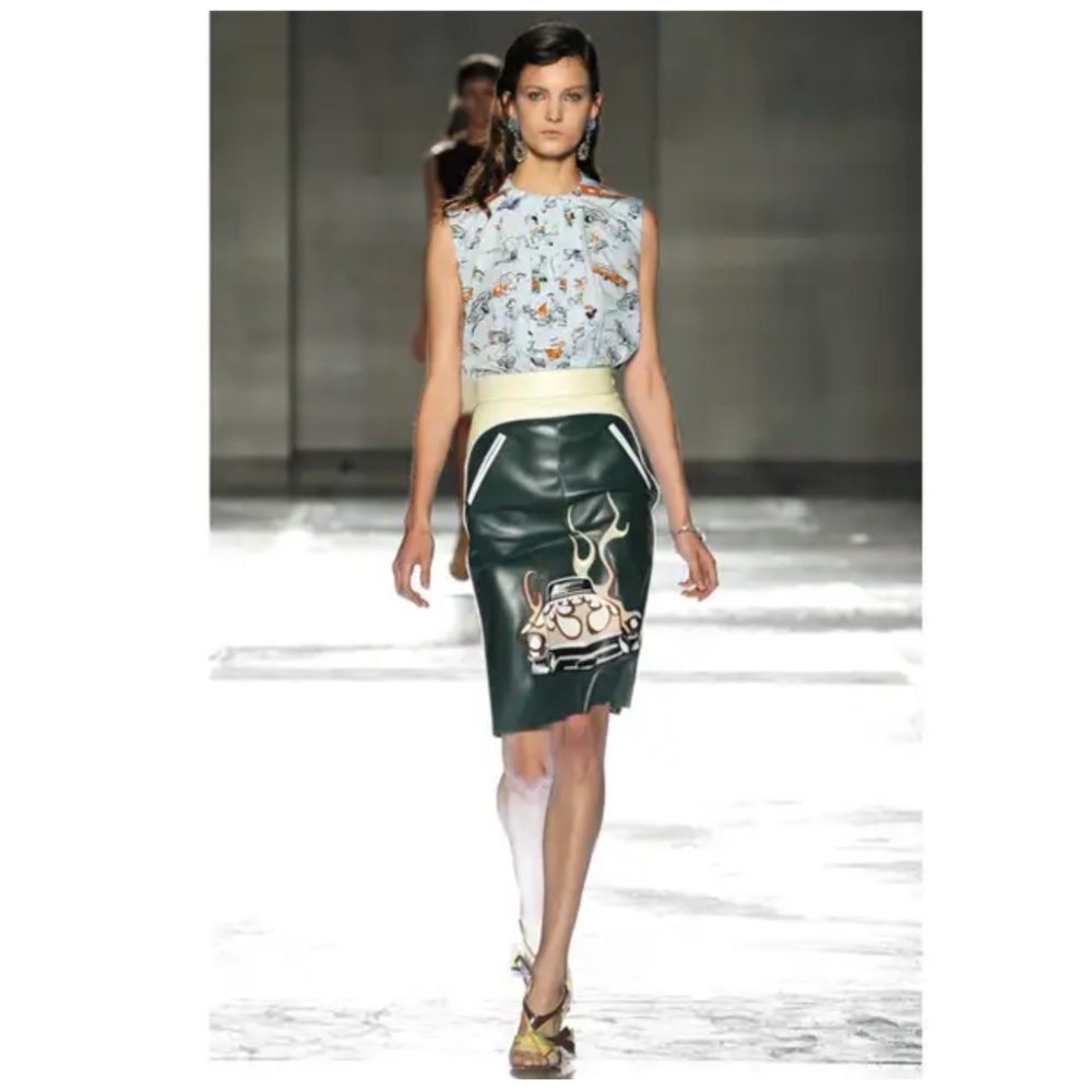 Prada Cadillac Print Top Shirt size 40